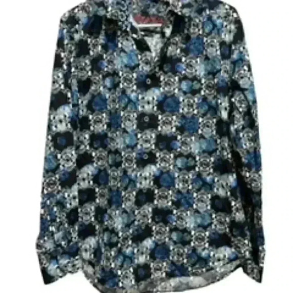 NEW Robert Graham Alloway Blue‎ Skull Print Classic Shirt Men’s Sz Small NWT - Picture 4 of 9